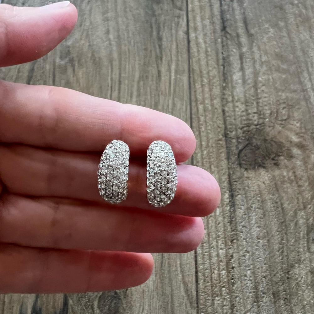 Silver Rhinestone Earrings